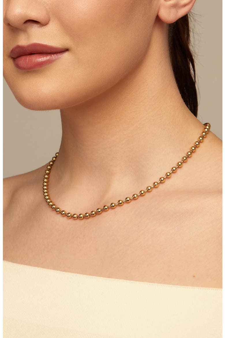 Pulse Bead Necklace, Alternate, color, Gold