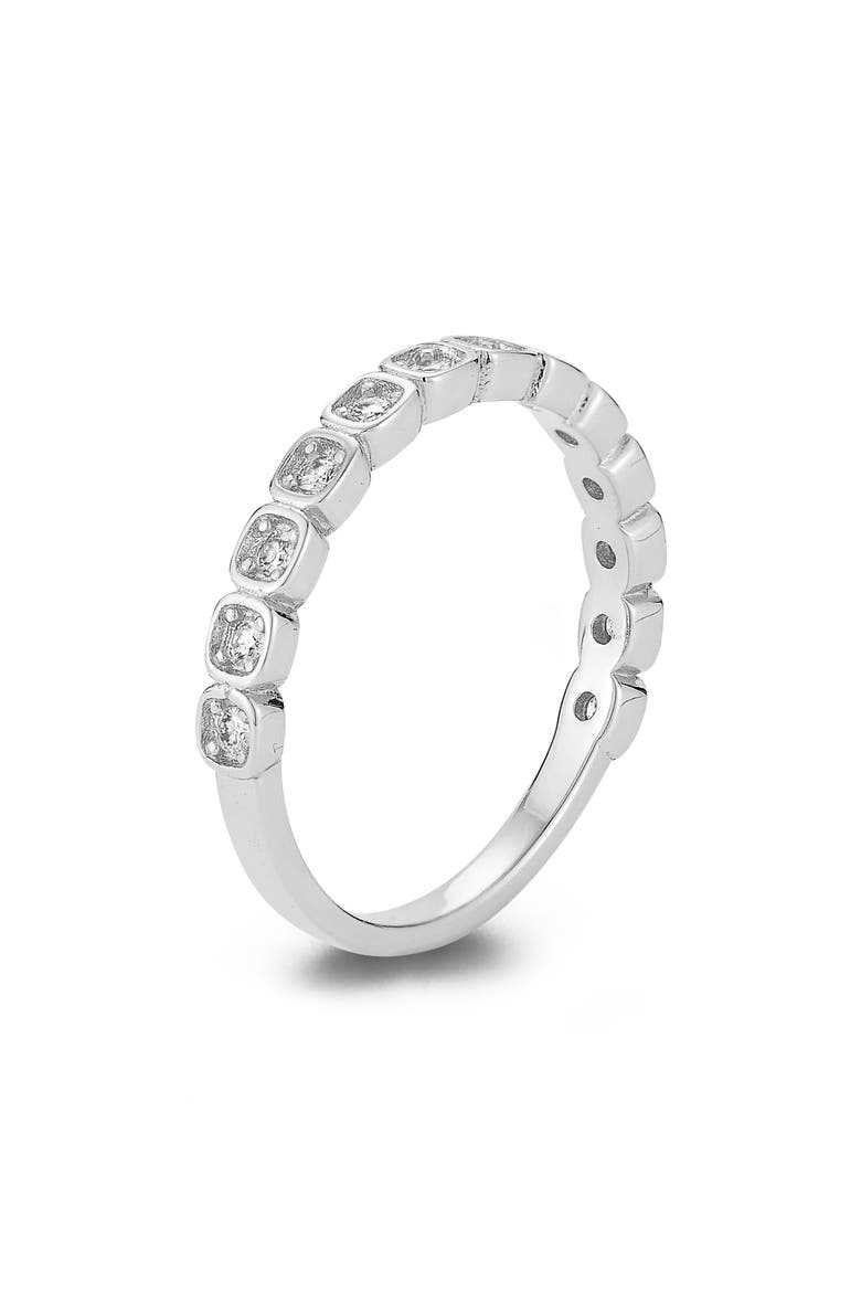 Moissanite Stackable Band Ring, Alternate, color, SILVER