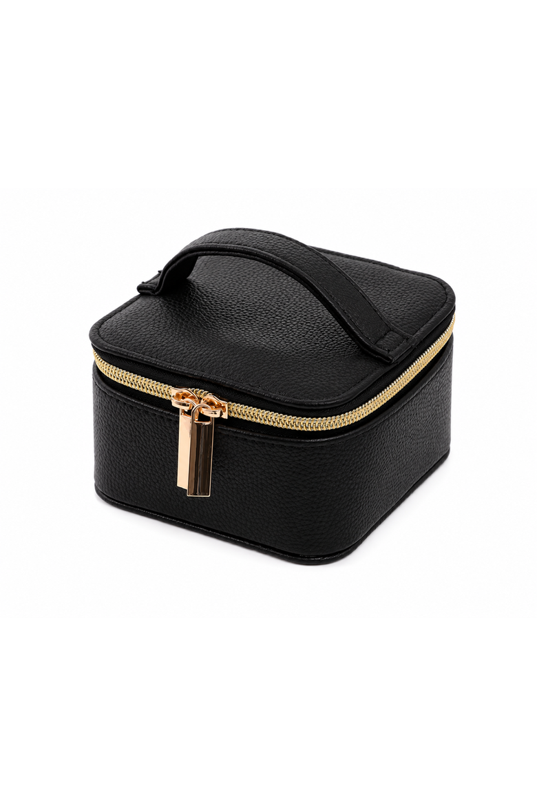 Leather Sugar Jewelry Box, Main, color, Black