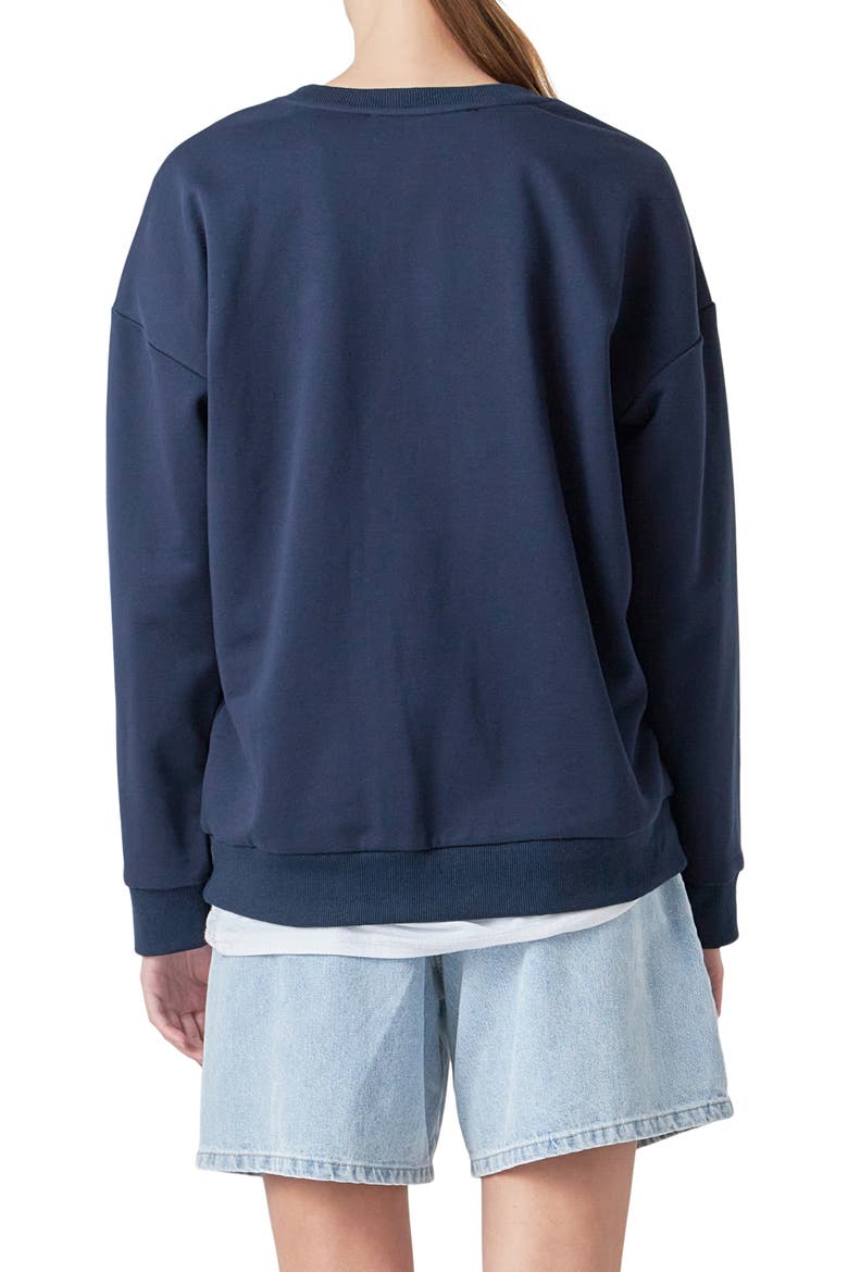Paris Sequin Sweatshirt, Alternate, color, NAVY