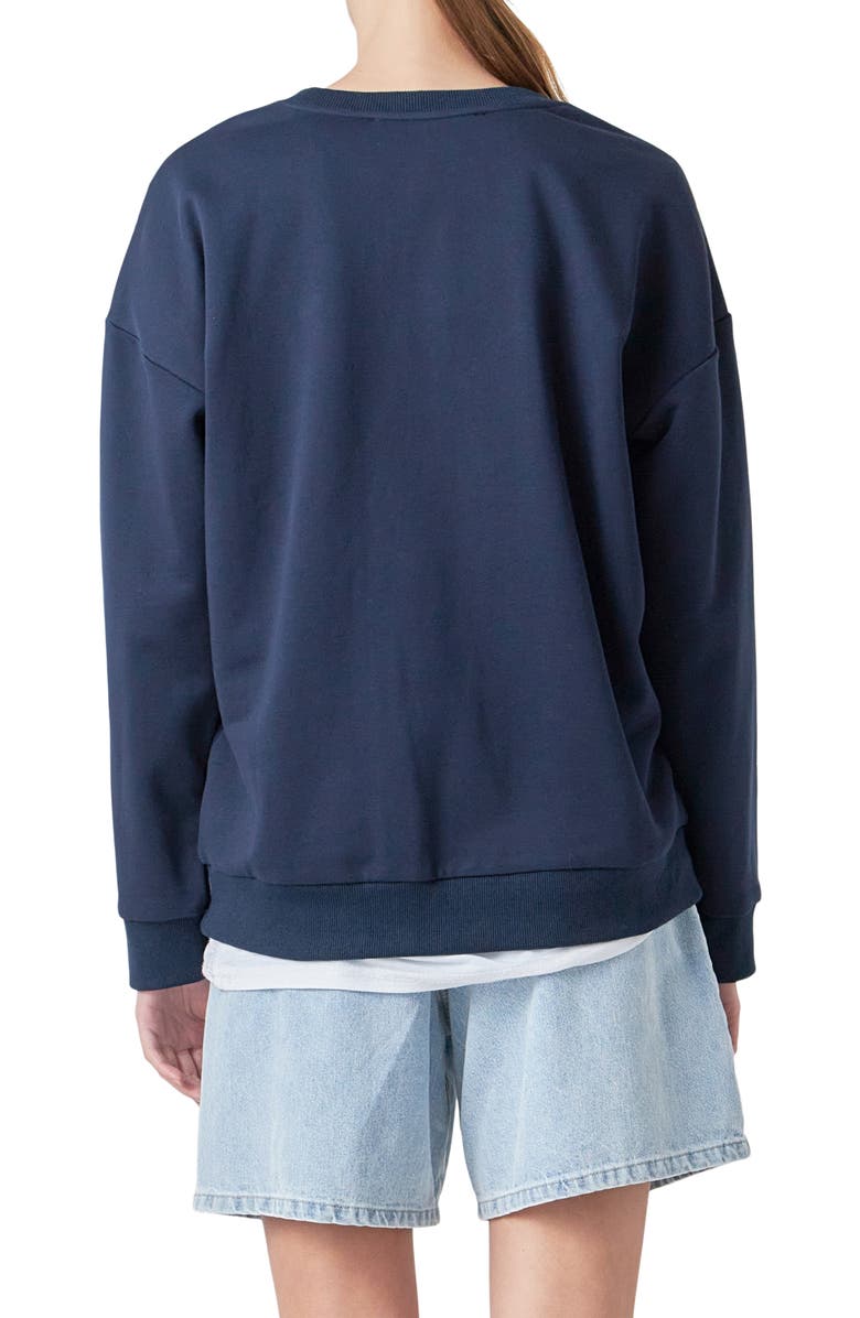 Grey Lab Paris Sequin Sweatshirt, Alternate, color, Navy