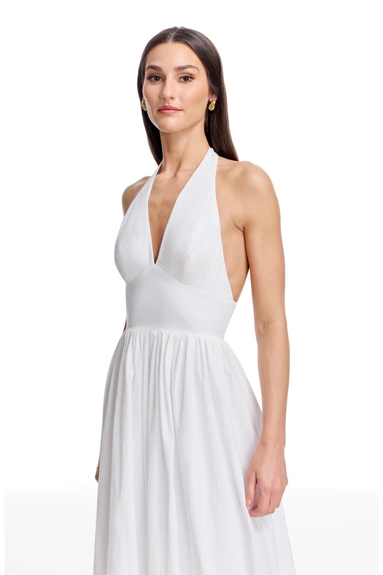 Nessie Cutwork Detail Cotton Halter Gown, Alternate, color, WHITE