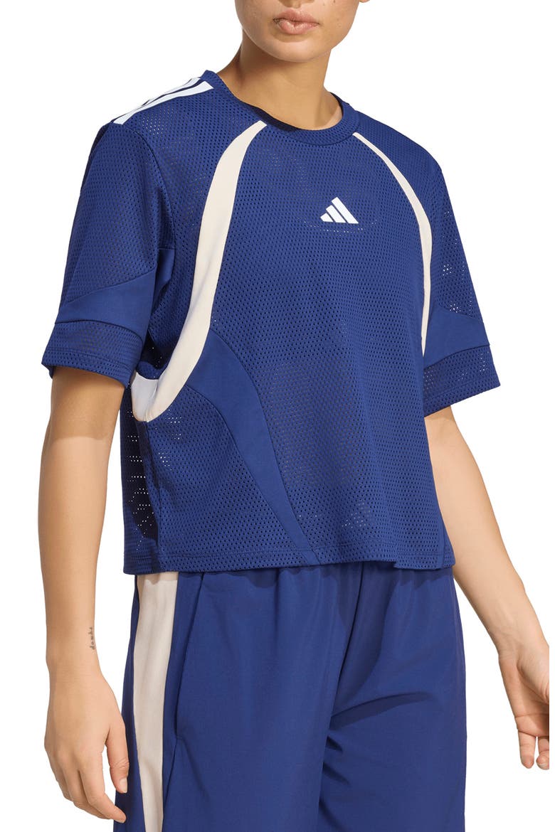 Mesh Short Sleeve T-Shirt, Main, color, DARK BLUE