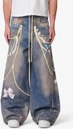 mnml Rave Chain Print Denim Jeans