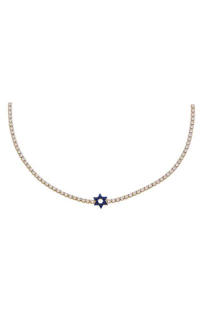 BY ADINA EDEN Sapphire Blue Star Of David Tennis Choker, Main, color, 