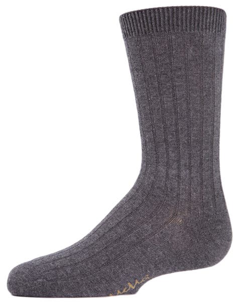 Essential Ribbed Mercerized Crew Socks