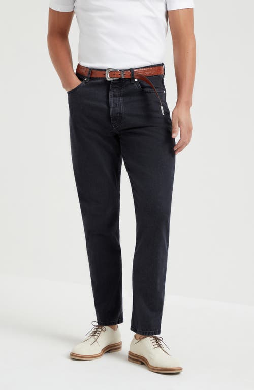 Brunello Cucinelli Denim Iconic Fit Five-pocket Pants In Dark Grey