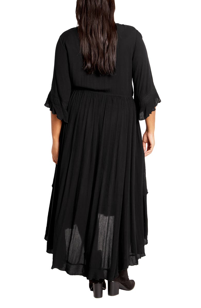 City Chic Cadence Crinkle High-Low Dress, Alternate, color, 