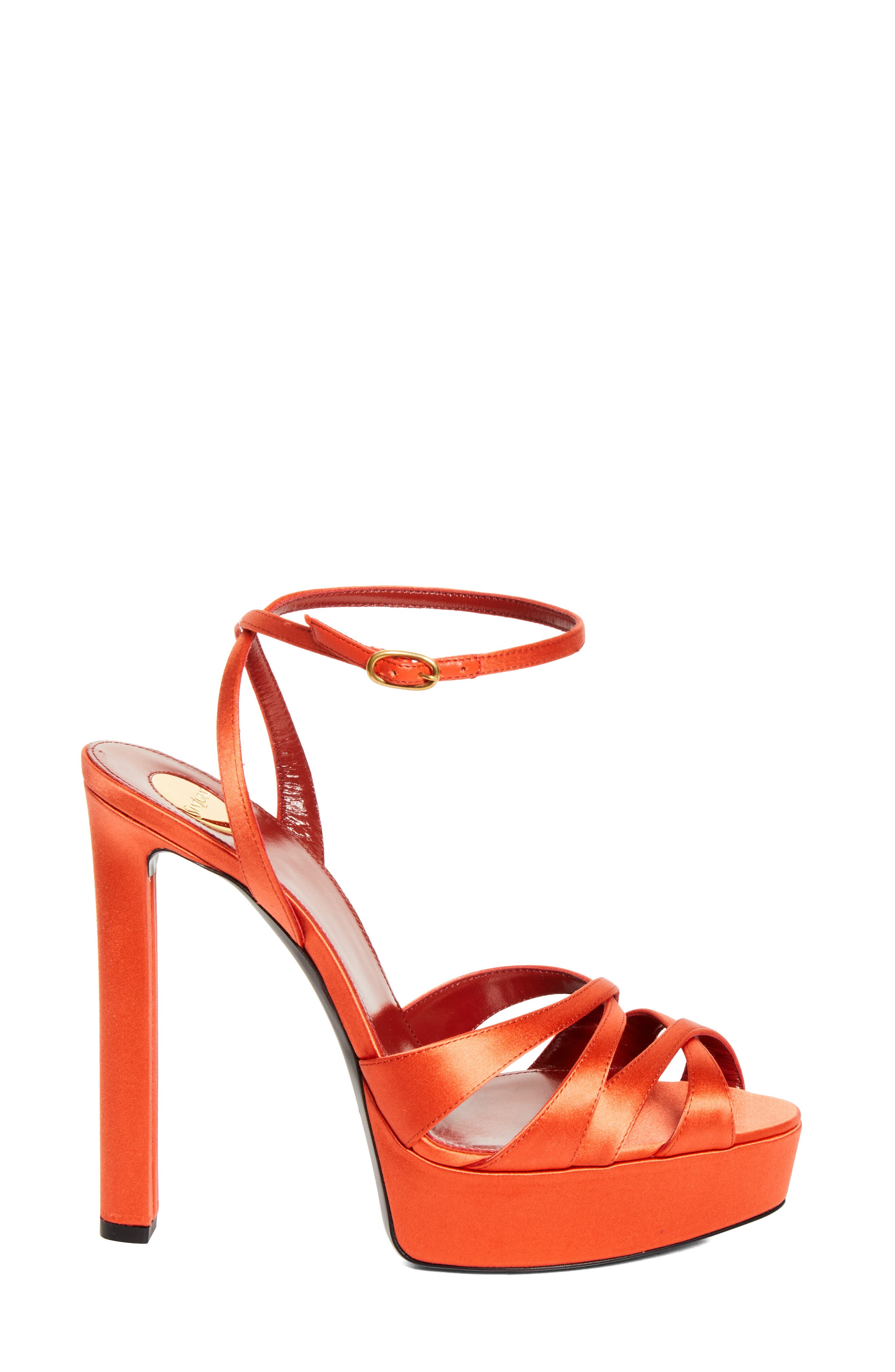 Chandelle Ankle Strap Platform Sandal, Alternate, color, ORANGE
