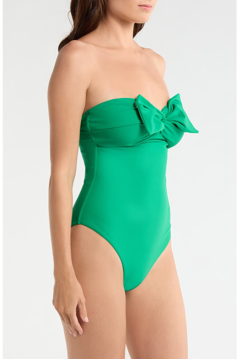 Solid Bow One-Piece Swimsuit, Alternate, color, SEA GREEN