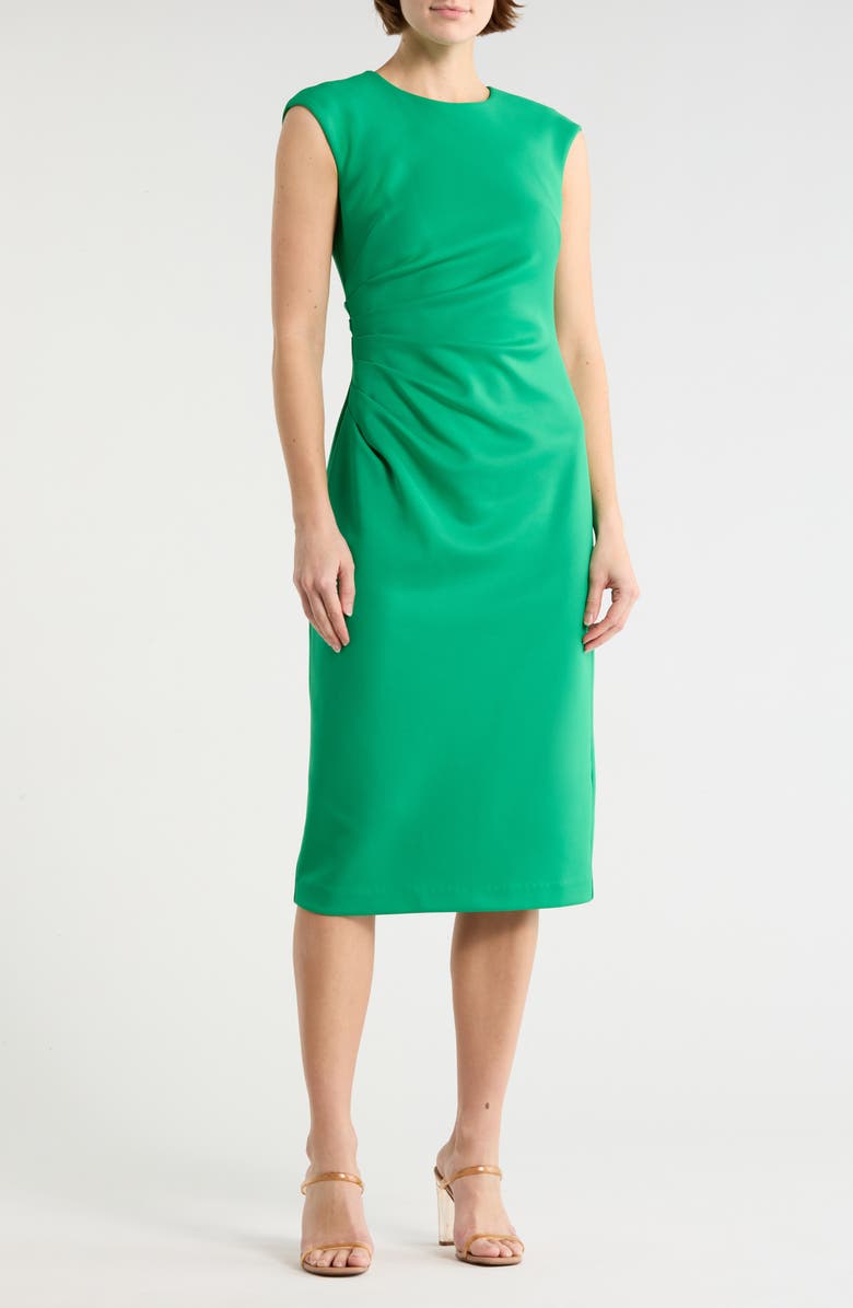 Vince Camuto Scuba Midi Dress, Main, color, Green