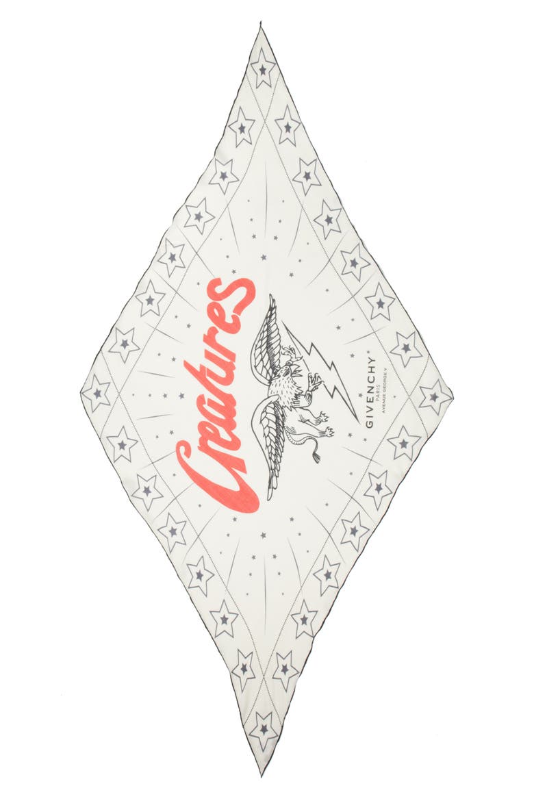 Creatures Diamond Scarf, Main, color, WHITE