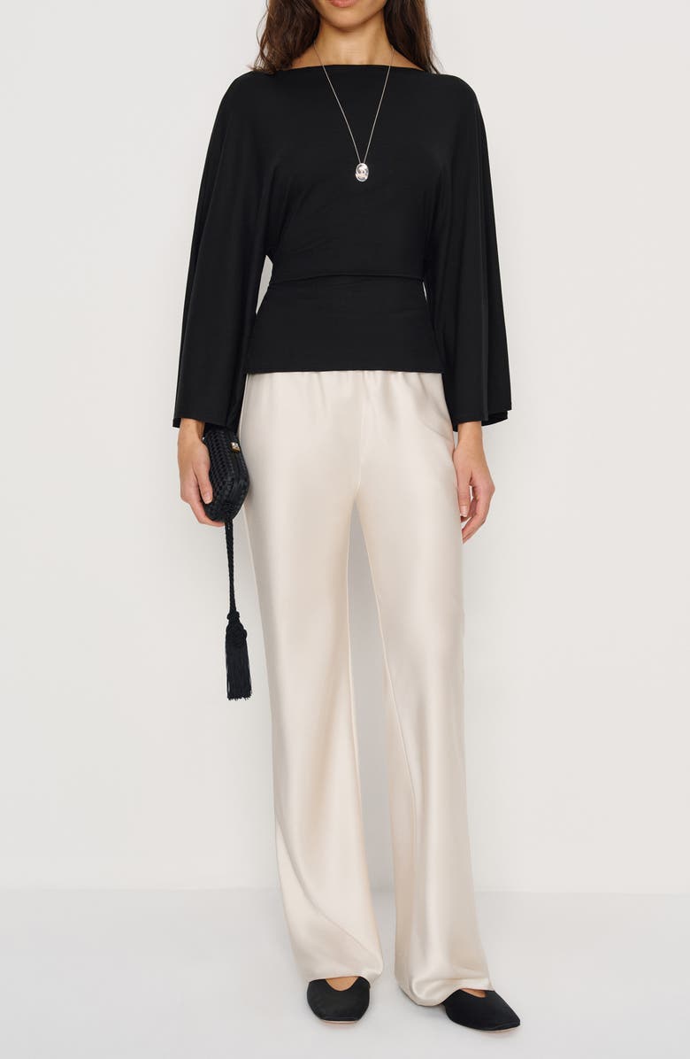 Reformation Avery Boatneck Knit Top, Alternate, color, Black