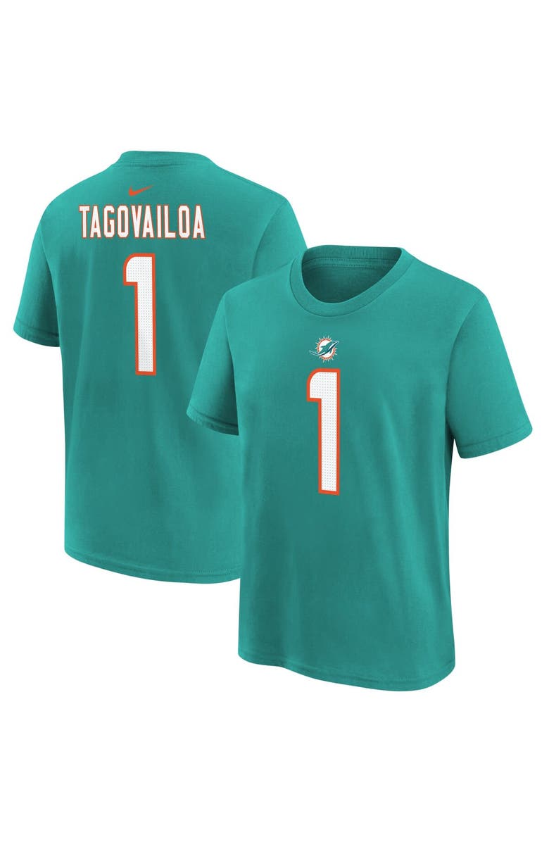Nike Youth Nike Tua Tagovailoa Aqua Miami Dolphins Player Name & Number T-Shirt, Alternate, color, Aqua