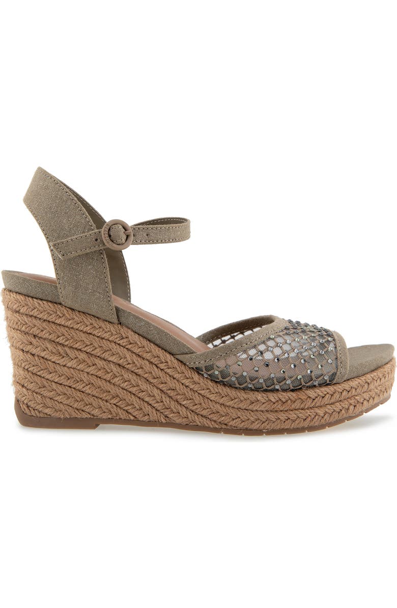 Reaction Kenneth Cole Caegan Rhinestone Mesh Espadrille Wedge Sandal, Alternate, color, Oak Mesh