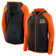 FANATICS Women's Fanatics Black/Orange Cincinnati Bengals Redzone End Around Pass Raglan Full-Zip Hoodie
