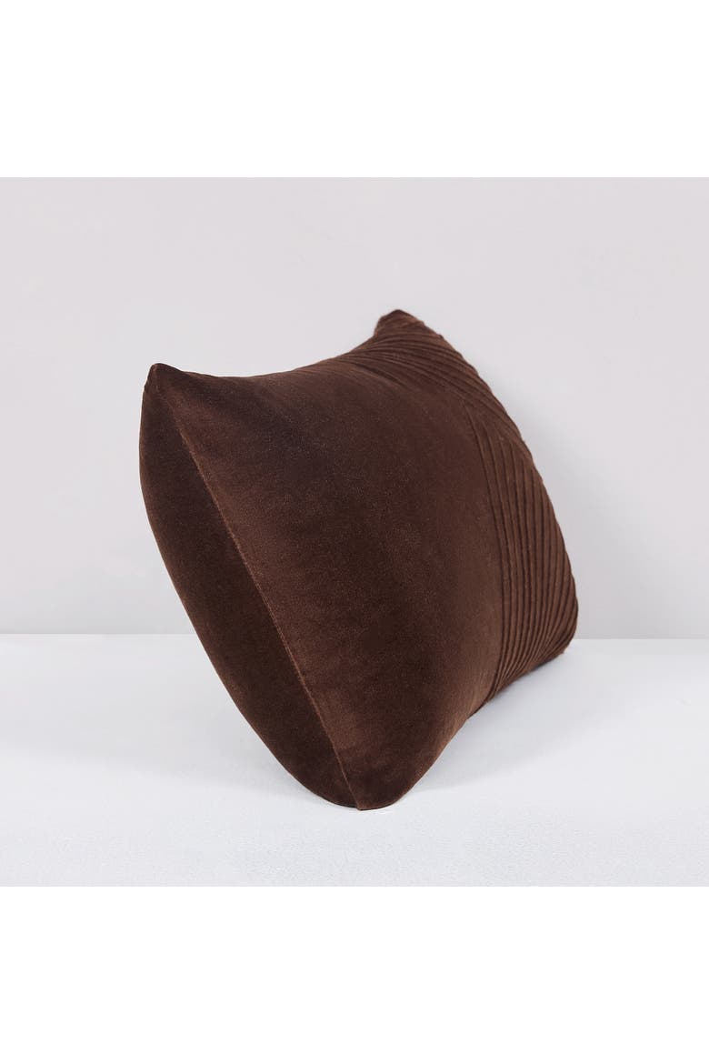 Delta Velvet Pillow Cover, Alternate, color, Brown