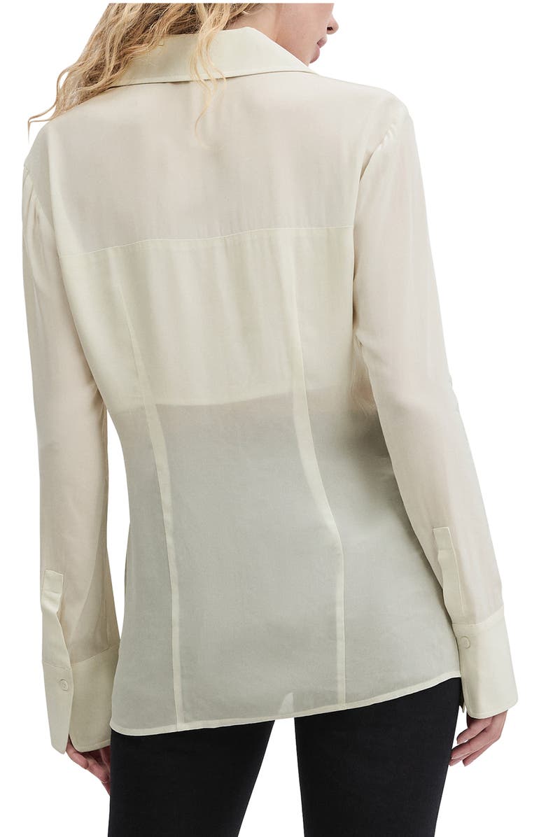 Favorite Daughter The Sheer Sophistication Button-Up Shirt, Alternate, color, Ivory