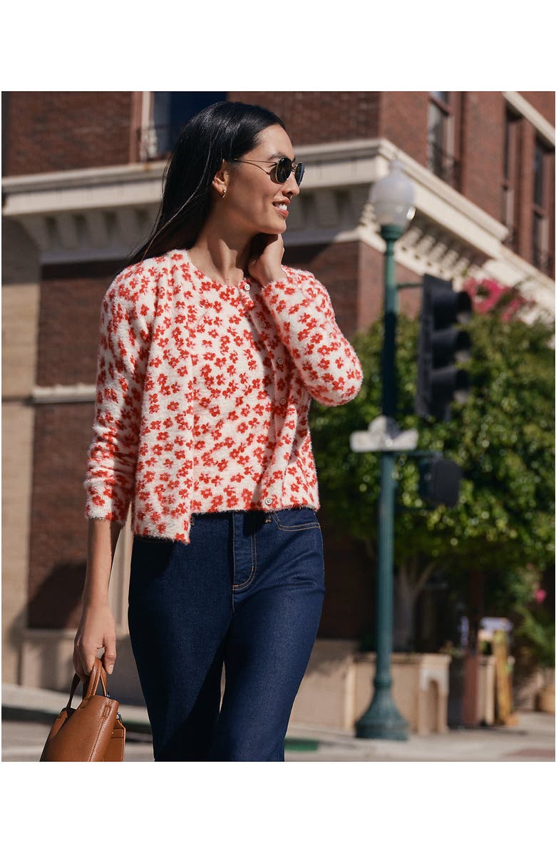 Lands
 End Fine Gauge Eyelash Printed Sleeveless Sweater, Alternate, color, 