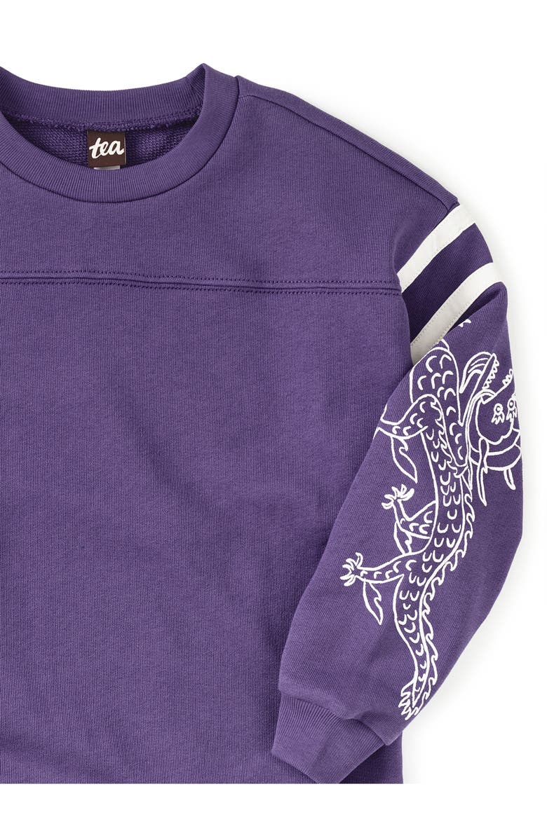 Tea Collection Sporty Dragon Sleeve Popover, Alternate, color, Ultraviolet