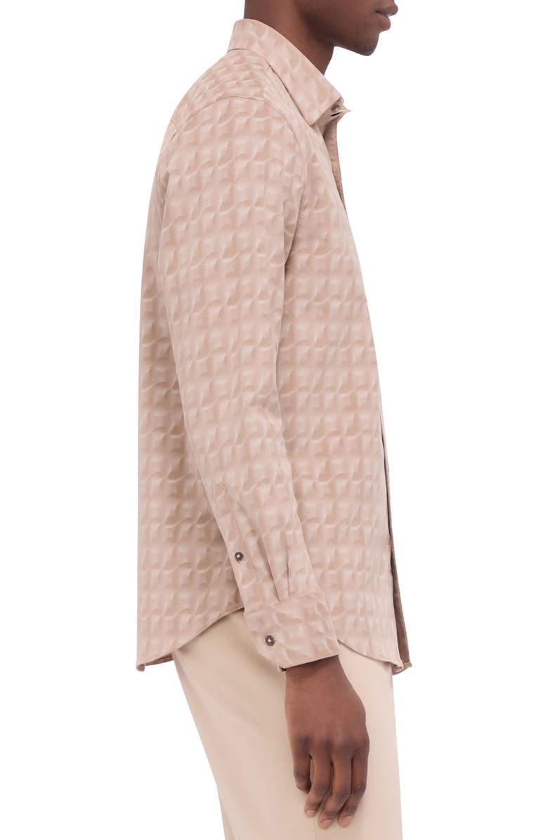 Bugatchi Karl Abstract Print Stretch Corduroy Button-Up Shirt, Alternate, color,