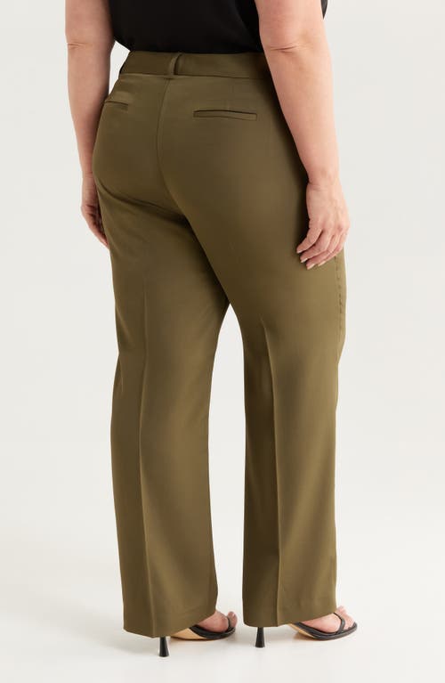 Tahari Asl Brushed Woven Straight Leg Pants