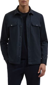 Bugatchi Long Sleeve Knit Button Up Shirt