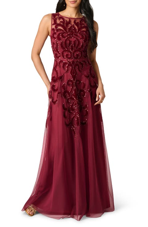Sequin Scrollwork Gown