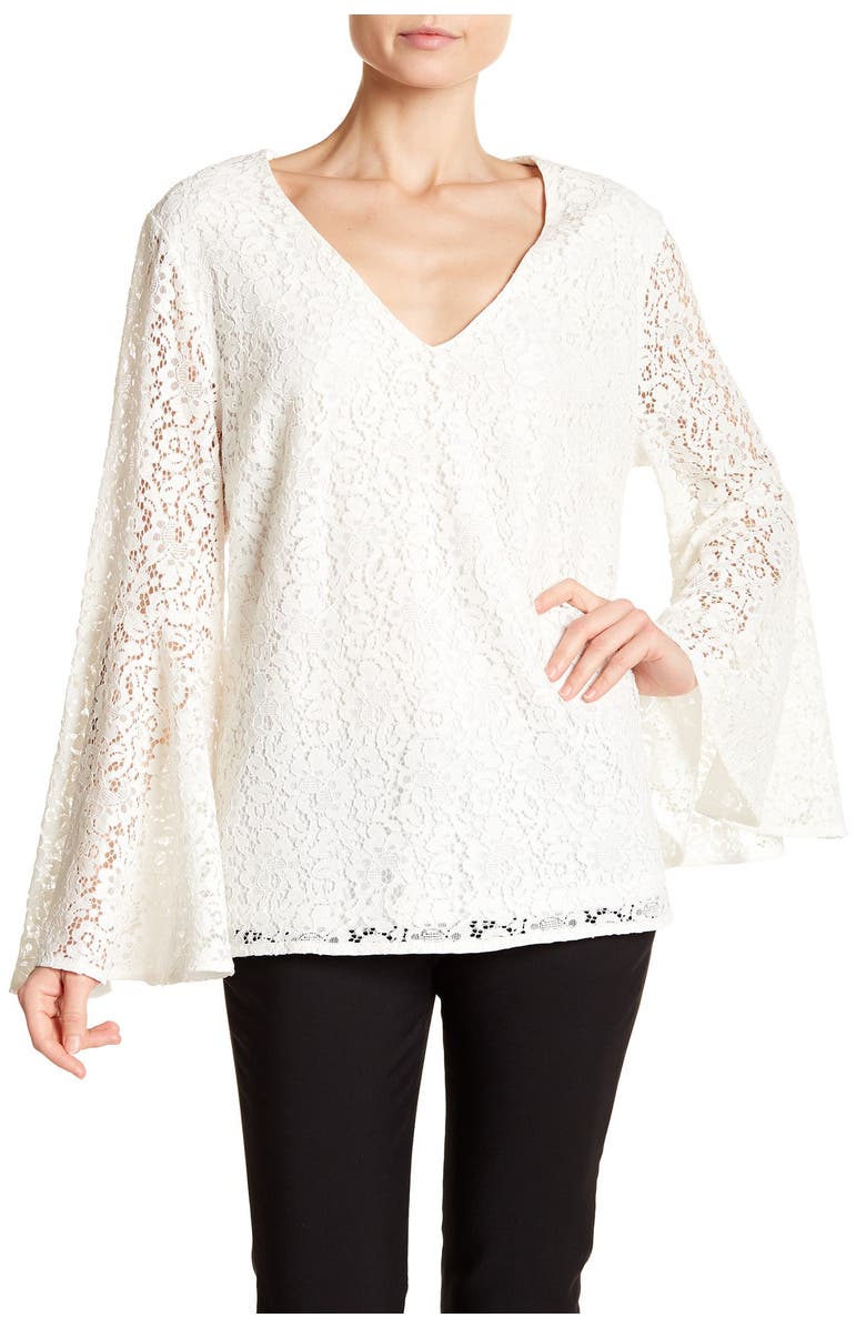 Catherine Catherine Malandrino Flare Sleeve Lace Blouse, Main, color,