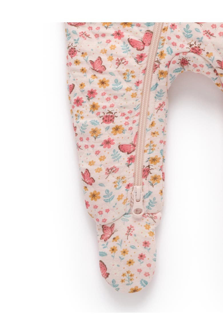 Baby Girl's Quilted Footie, Alternate, color, Butterfly Print