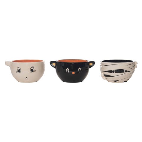 Dolomite Halloween Character Bowl Set of 3 for Spooky Dining