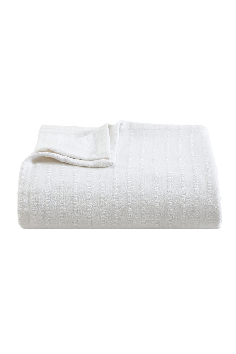 Ribbed 100% Cotton Blanket, Main, color, WHITE