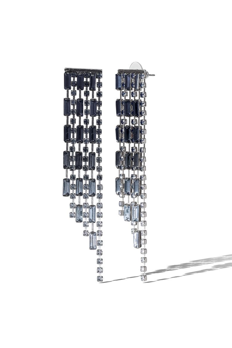 Tiered Crystal Fringe Earrings, Alternate, color, Gold