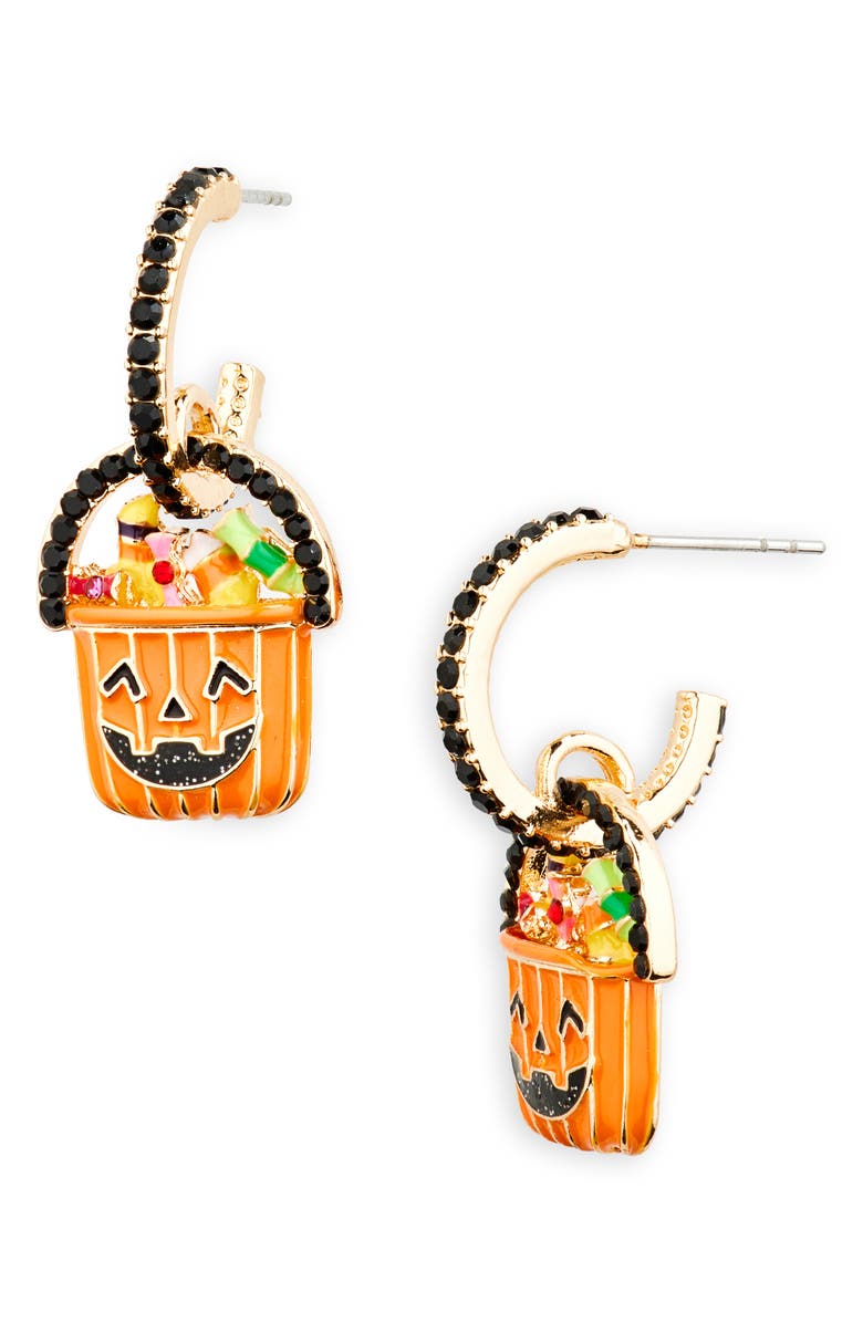 BaubleBar Trick or Treat Basket Drop Earrings, Main, color, Orange