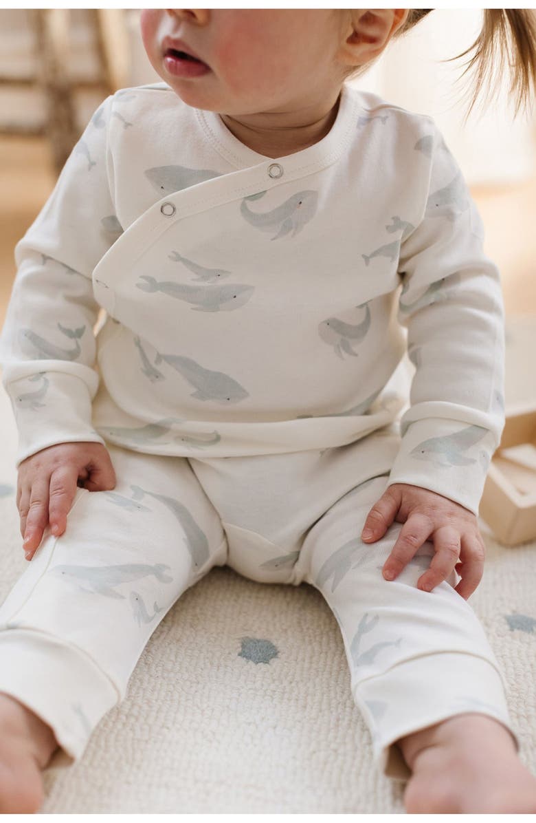 Pehr Follow Me Whale Print Organic Cotton Romper, Alternate, color, 