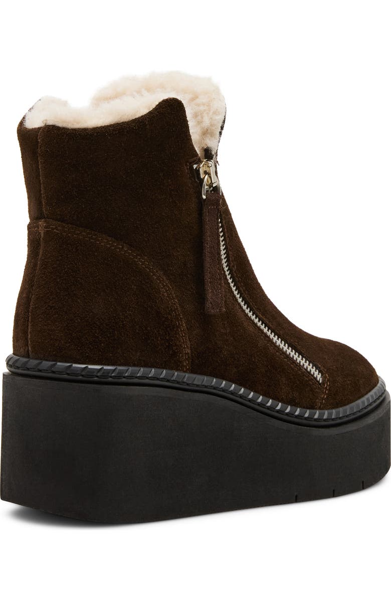 Steve Madden Drift Platform Genuine Shearling Lined Wedge Bootie, Alternate, color, Brown Suede