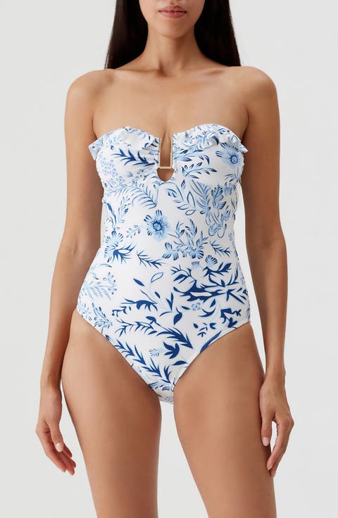 Corfu Ruffle Bandeau One-Piece Swimsuit
