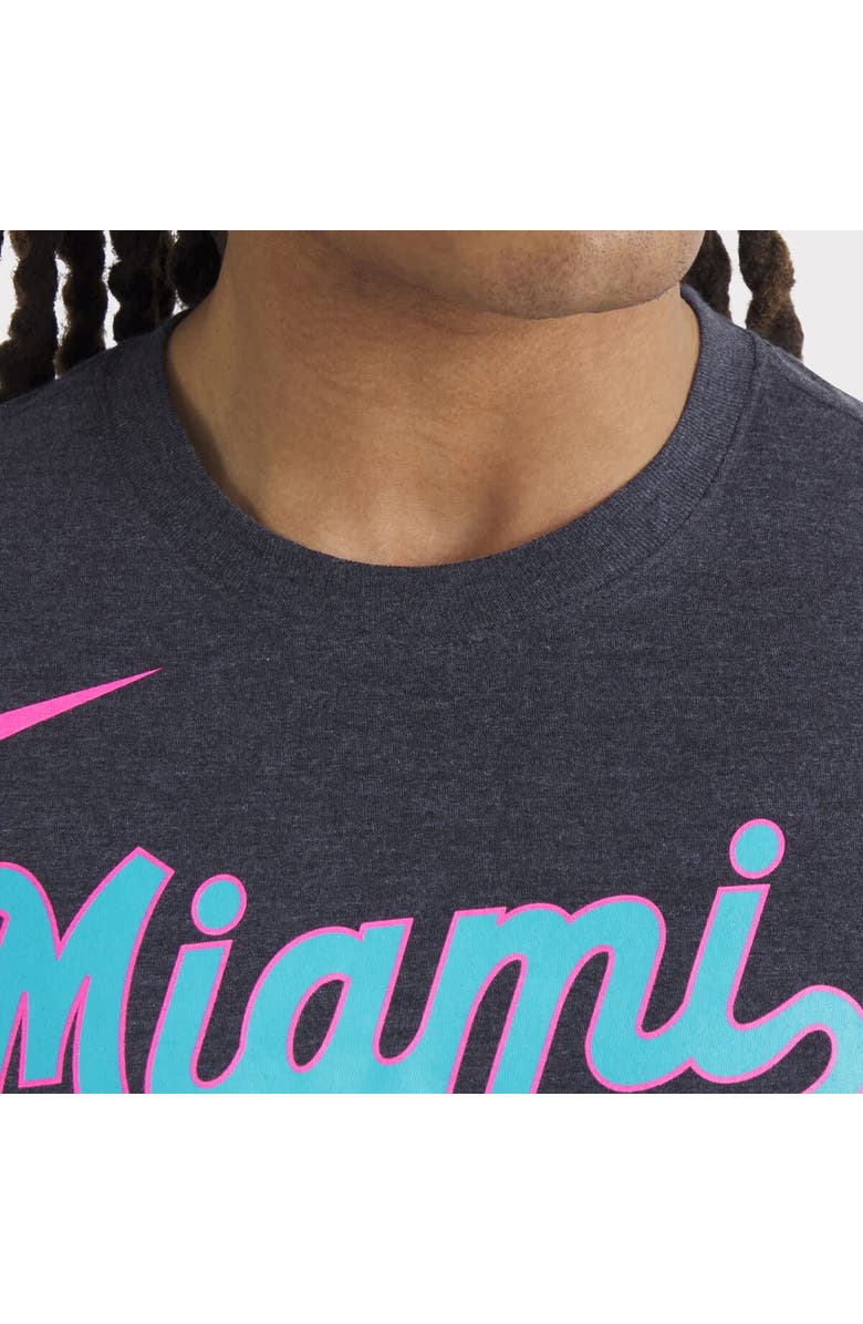 Nike Men's Nike Heather Black Miami Marlins 2025 City Connect Tri-Blend T-Shirt, Alternate, color, Heather Black