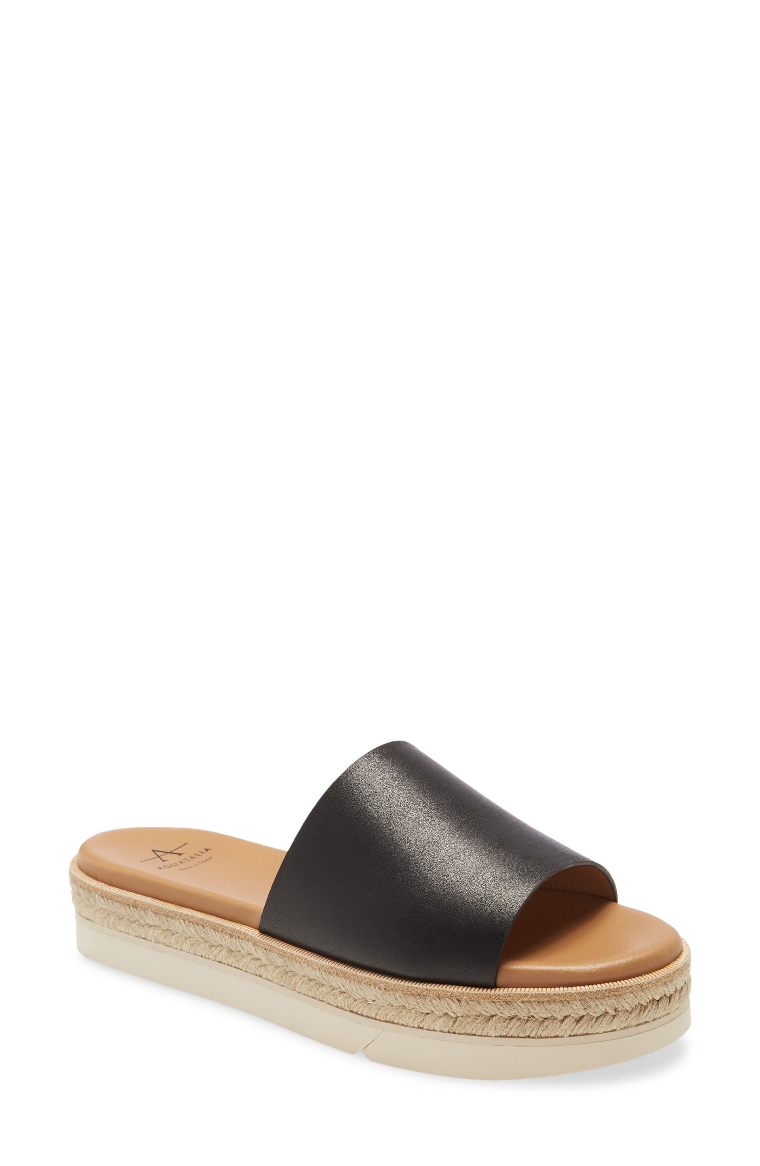 Aquatalia Shayna Espadrille Platform Slide Sandal, Main, color, 