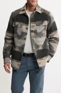 JACHS Geometric Jacquard Faux Shearling Lined Jacket