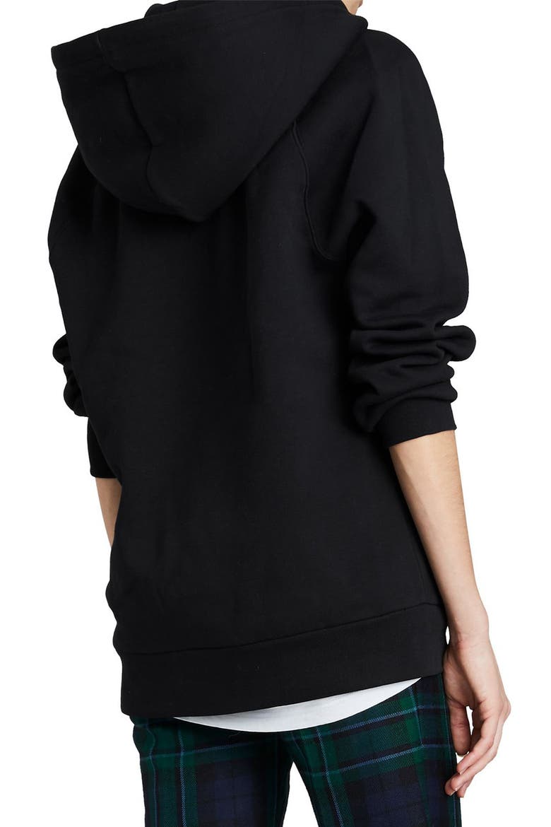 Krayford Embroidered Cotton Blend Hoodie, Alternate, color, BLACK