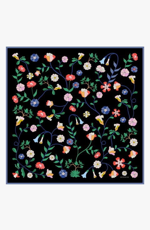Blooming Night Double Sided Silk Scarf