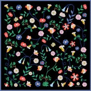 Jessie Zhao New York Blooming Night Double Sided Silk Scarf