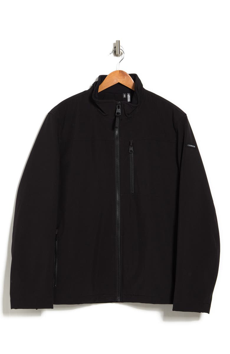 Calvin Klein Faux Shearling Lined Soft Shell Jacket, Alternate, color, Black