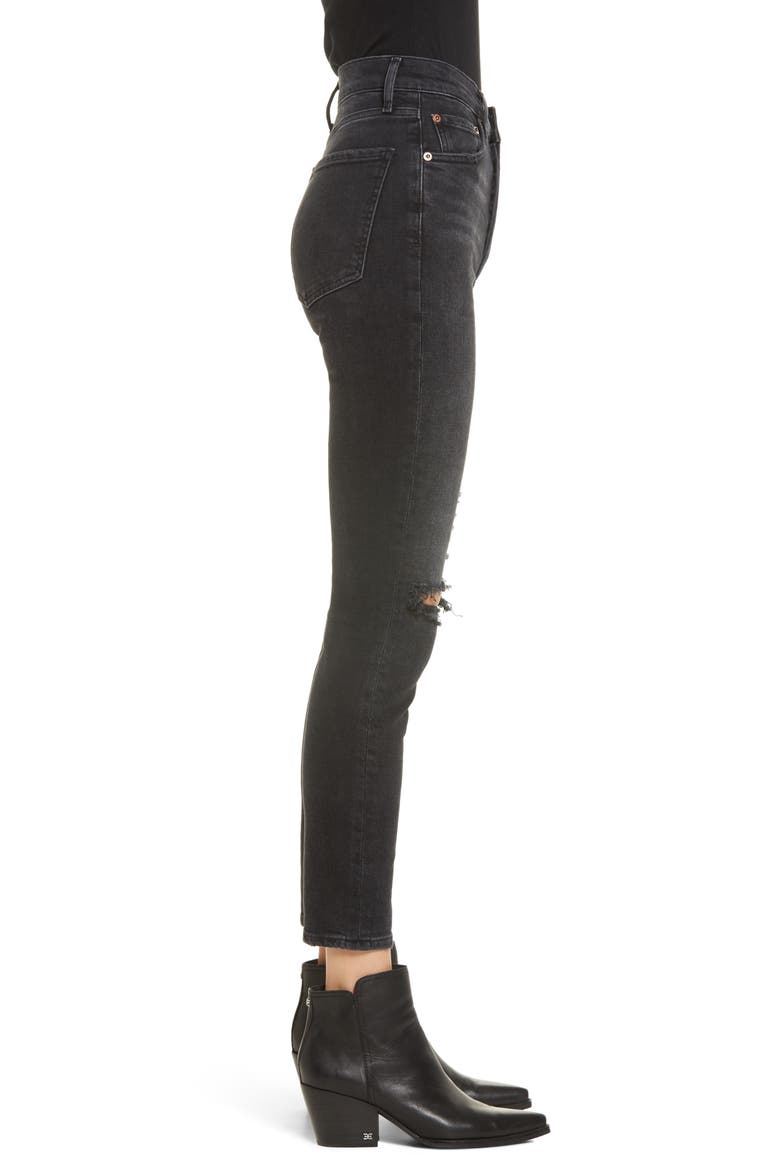 Nico Distressed High Waist Skinny Ankle Jeans, Alternate, color, CASSETTE