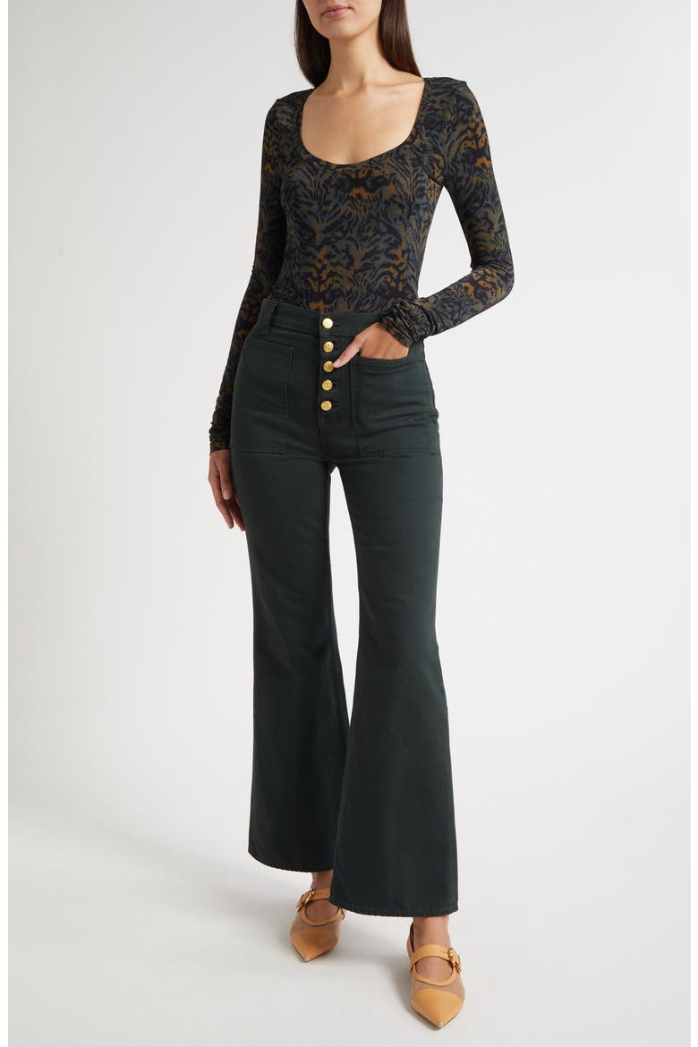 The Lou High Waist Flare Jeans, Alternate, color, HUNTER