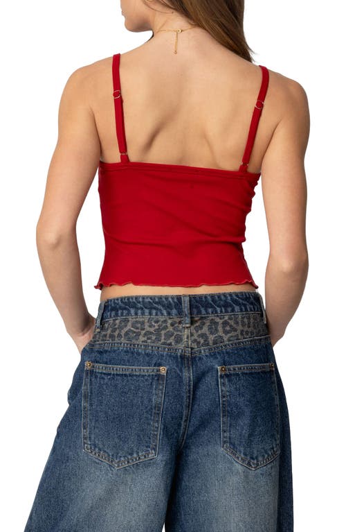 Edikted Precious 7 Crop Camisole In Red