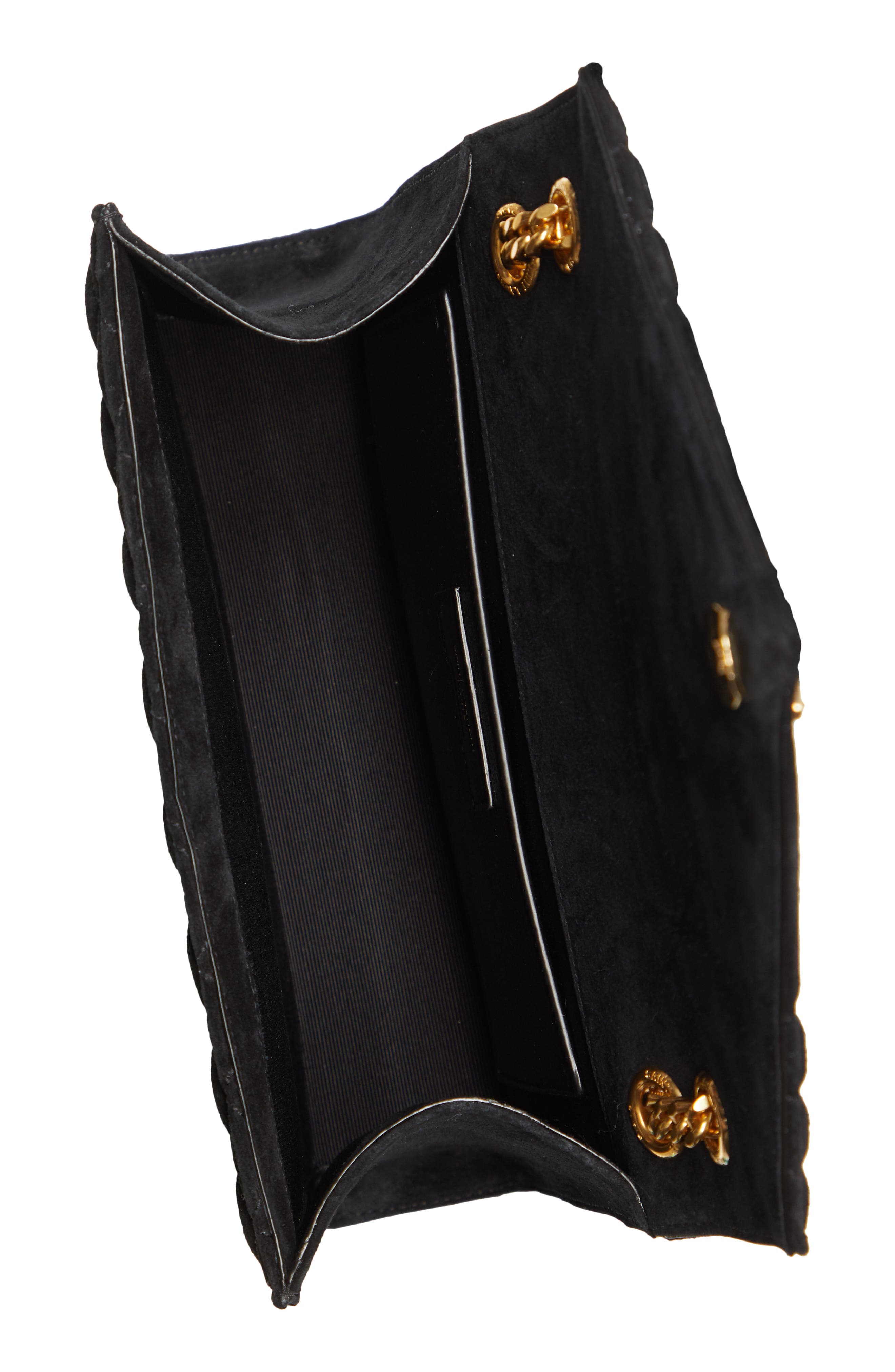 Saint Laurent Medium Cassandra Suede Envelope Bag, Alternate, color, 