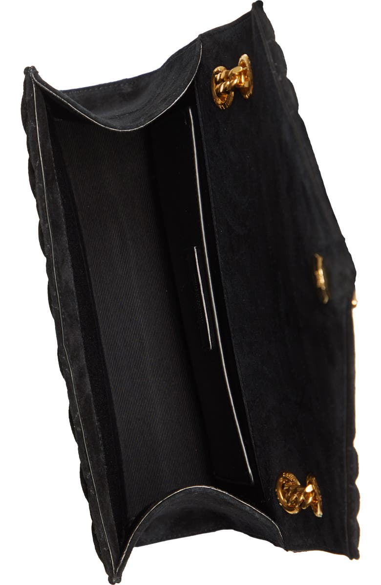 Saint Laurent Medium Cassandra Suede Envelope Bag, Alternate, color,