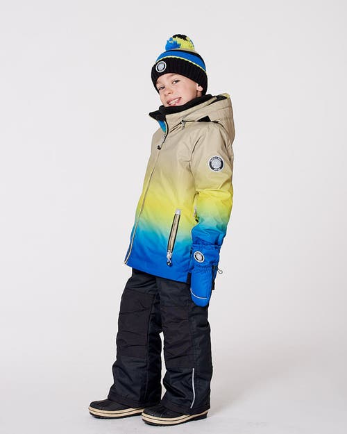 Deux Par Deux Two-piece Play Snowsuit With Gradient Jacket In Black